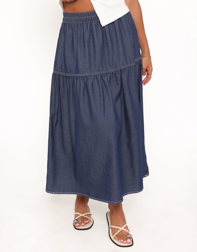 Petal & Pup - Meadow Midi Denim Skirt - Dark Wash