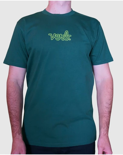 Verb - Verb Puffed Men Classic Logo 100% Cotton Skateboards Tshirt Emerald