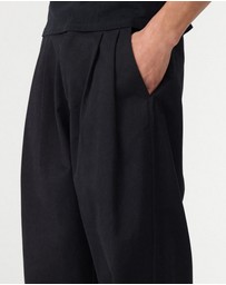 Bassike - Cotton Relaxed Pleat Pants
