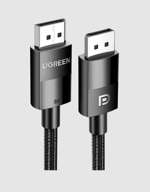 Ugreen - UGREEN 80390 DisplayPort 1.4 Male to Male Braided Cable 1m – 8K 4K 2K Dynamic HDR HDCP 2.2