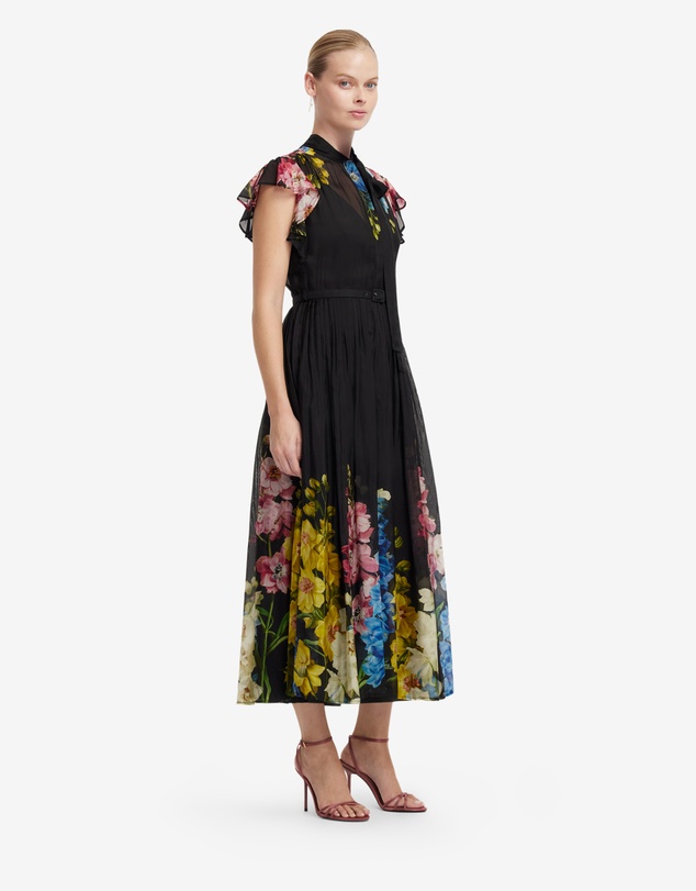LEO LIN - Grace Flutter Sleeve Midi Dress