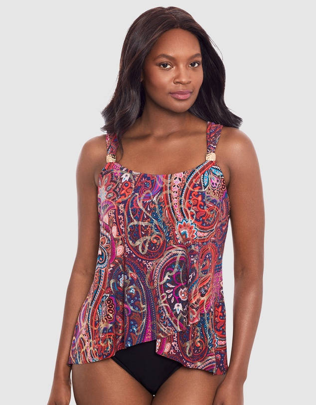 Miraclesuit Swimwear  - Dynasty Dazzle Underwired Draped Tankini Top