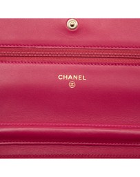 Pre-Loved by Azura Reborn - Pre-Loved CC Embossed Lambskin Camellia Wallet On Chain