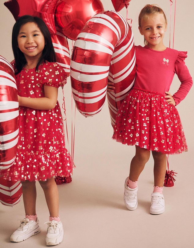 Huxbaby - Golden Cherries Puff Sleeve Tulle Dress - Babies