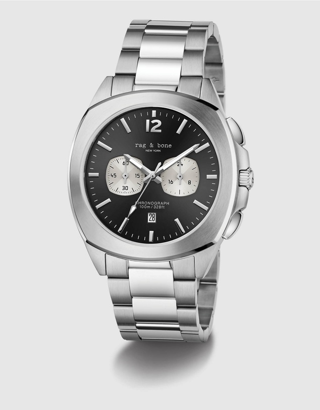 rag & bone - Rag & Bone Bleeker Silver-Tone Chronograph Watch
