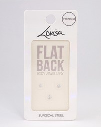 Lovisa - Surgical Steel Cubic Zirconia Threadless Flat Back Studs Pack