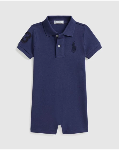 Polo Ralph Lauren - Big Pony Cotton Mesh Polo Shortall - Kids