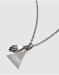Nialaya Jewellery - Men's Necklace with Evil Eye and Eye Of Ra Pendant