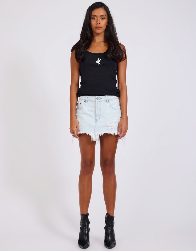 ONE TEASPOON - Junkyard Low Waist Mini Denim Skirt - Xanthe