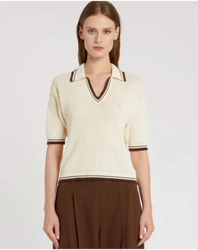 Marella - Noir Textured Polo