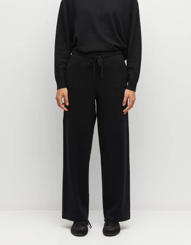 JH Lounge - JHL Wide Trackpant (Cotton Cashmere) Black