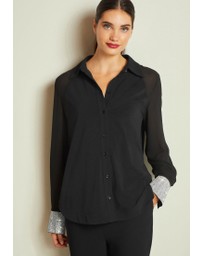 NEXT - Embellished Cuff Detail Button Up Shirt
