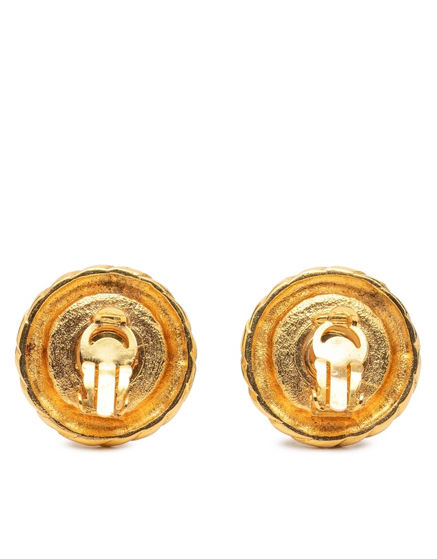 Pre-Loved by Azura Reborn - Pre-Loved Gold Plated Faux Pearl Round Button Clip On Earrings