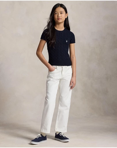Polo Ralph Lauren - Cable-Knit Cotton Short-Sleeve Sweater