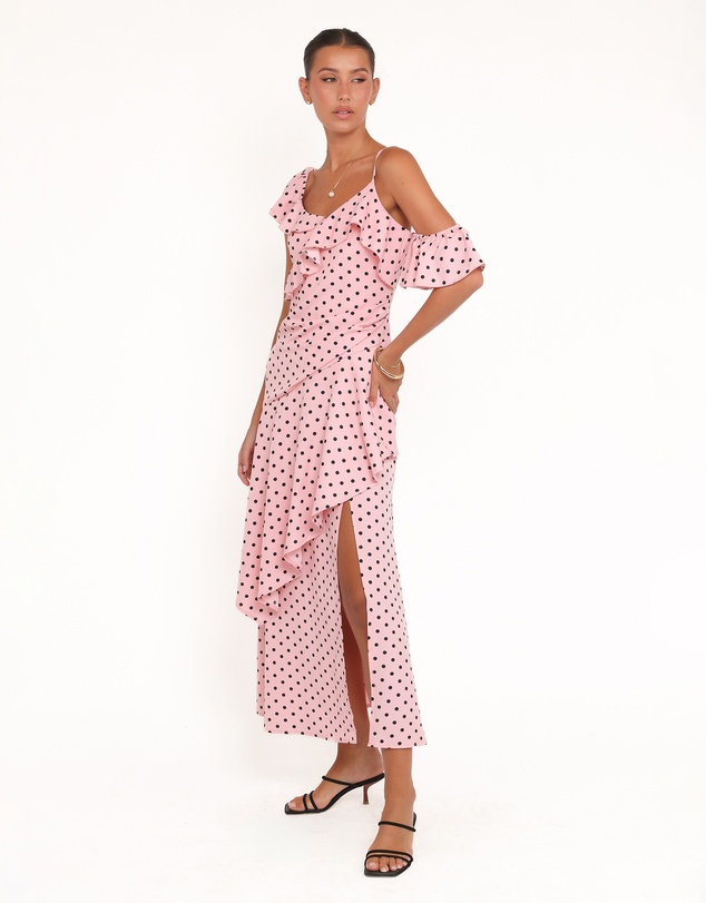 Petal & Pup - Adelina Maxi Dress - Pink Polka Dot