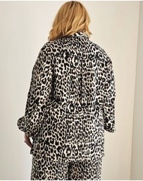 Hope & Harvest - Suki Shirt Leopard Print w Stripe