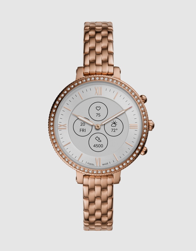 Fossil - Monroe HR Rose Gold-Tone Hybrid Smartwatch FTW7037