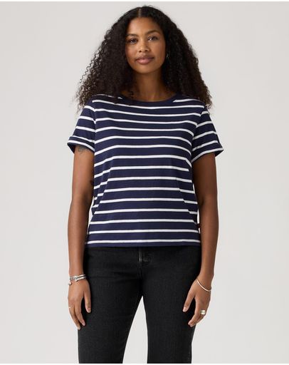 Saint Stripe Peacoat Egret
