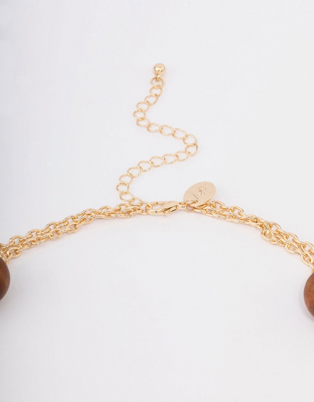 Lovisa - Gold Double Chain Beaded Necklace