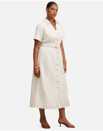 Forever New Curve - Josephine Curve Short Sleeves Denim Dress