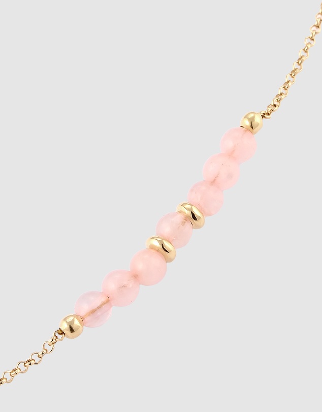 Elli Jewelry - Bracelet Quartz Beads 925 Sterling Silver Gold-Plated
