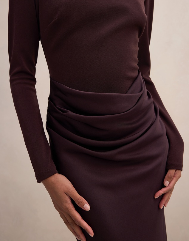 Forever New Petite - Briella Petite Boat Neck Drape Maxi Dress
