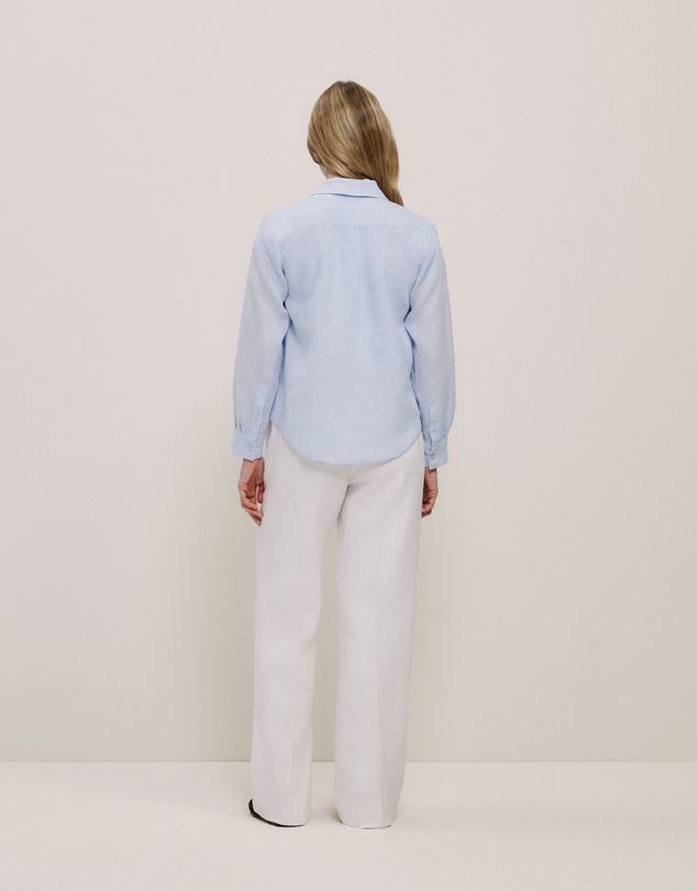 Trenery - Yarn Dyed Linen Classic Shirt in Ice Blue