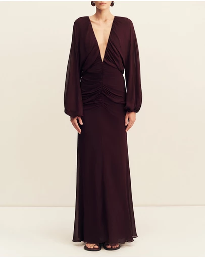 Shona Joy - Amina Low Plunged Maxi Dress