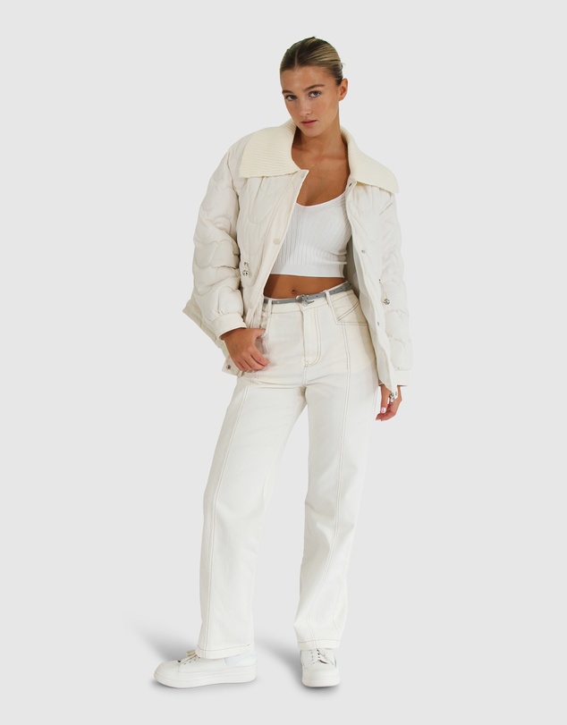 Belle & Bloom - See You Again Quilted Jacket - Cream