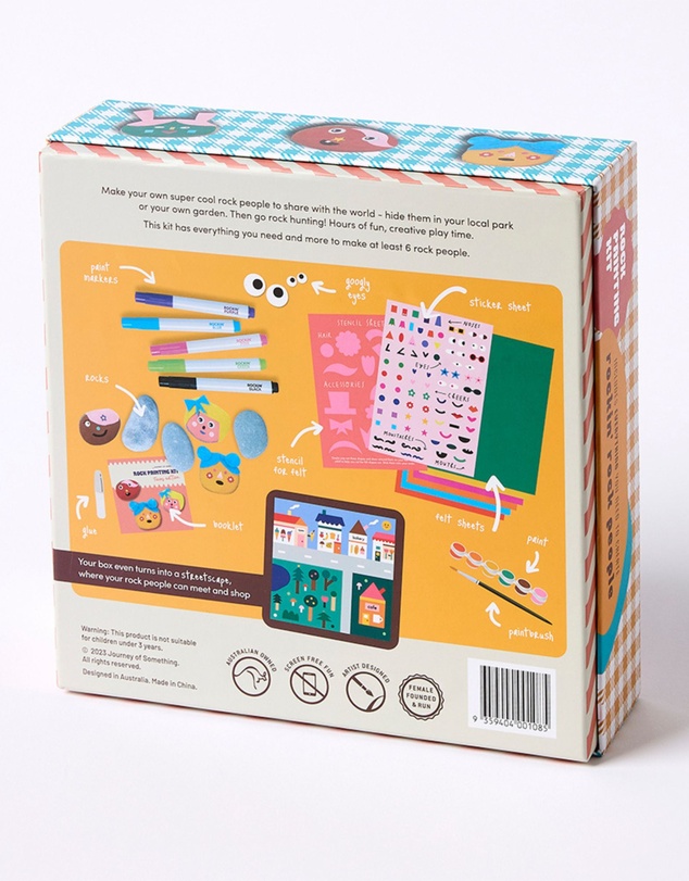 Journey Of Something - Kids Rock Painting Kit - Cool Faces