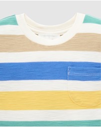 Purebaby - Striped Relaxed Tee -Kids-Babies