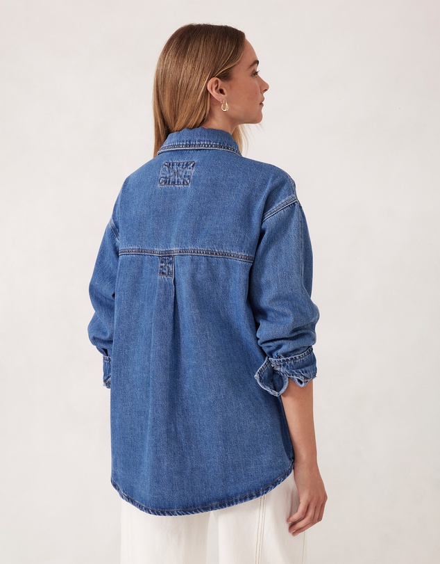 Ceres Life - Bobbi Side Pocket Denim Shacket