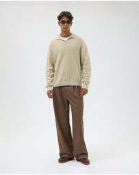 AERE - Wool Blend Chunky Knit Polo