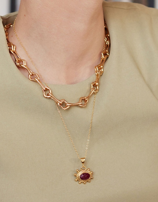 Ottoman Hands - Zand Ruby Pendant Necklace