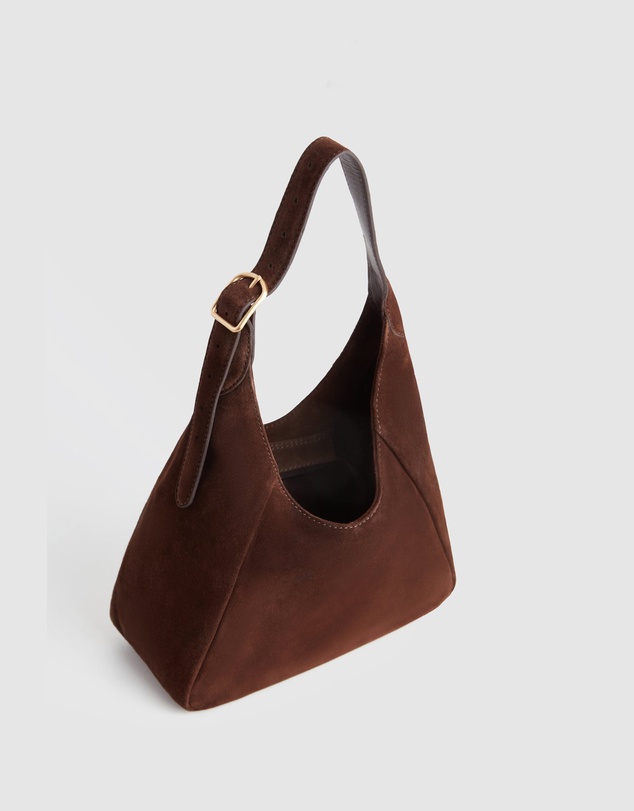 Evity - Alexa Leather Small Suede Hobo Bag