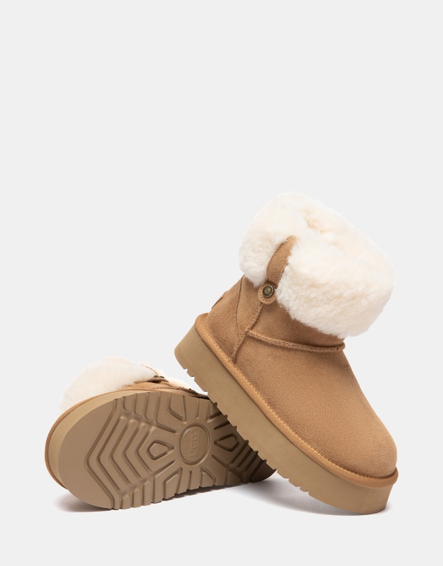 EVERAU - Australian Shepherd Ugg Mini Eleny Platform Cow Suede Upper UGG Boots