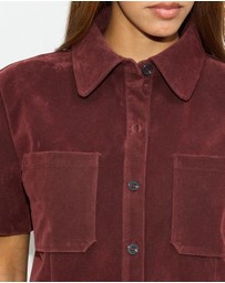 Dazie - Bailey Faux Suede Shirt
