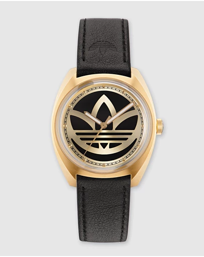 adidas Originals - Edition One - Gold Case & Black Leather Band