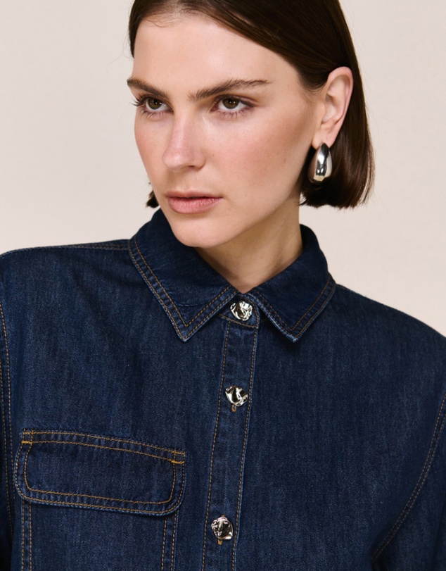 Staple the Label - Lea Crop Denim Shirt
