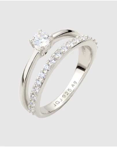 Elli Jewelry - Ring Crystal Wedding Cocktail 925 Sterling Silver