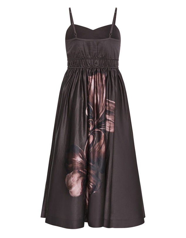 City Chic - Plus size Avana Statement Print Cotton Maxi Dress - chocolate