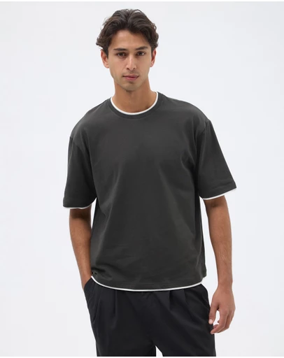 AERE - Contrast Layered T Shirt