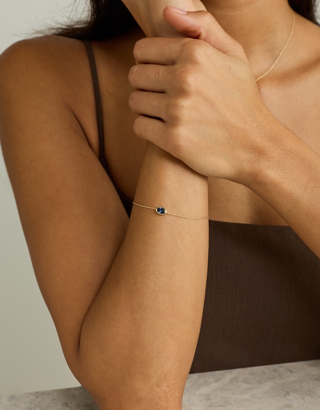 Michael Hill - Created Blue Sapphire Bracelet in 10kt Yellow Gold