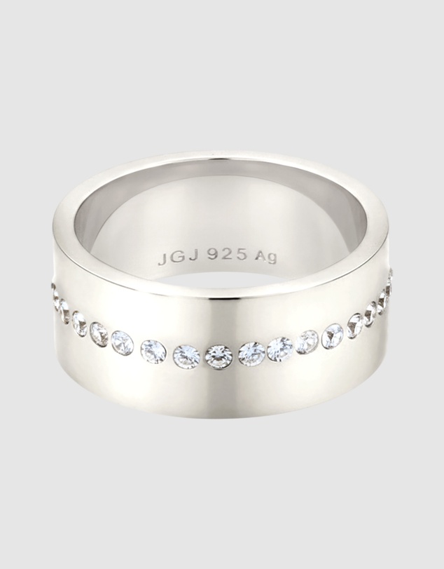 Elli Jewelry - Ring Crystal Band Statement 925 Sterling Silver