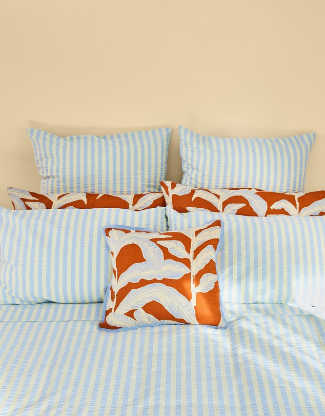 Mosey Me - Butter Blue Seersucker Standard Pillowcase Set