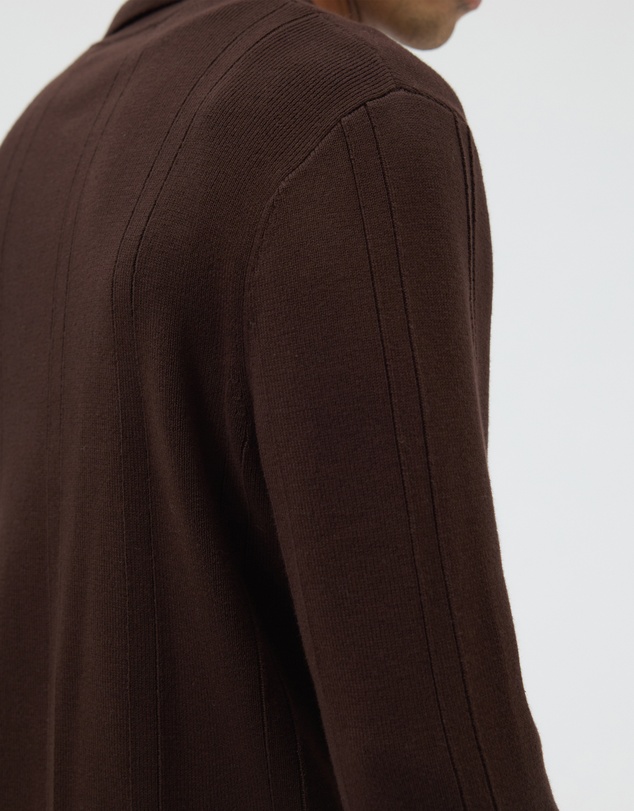 AERE - Textured Long Sleeve Polo