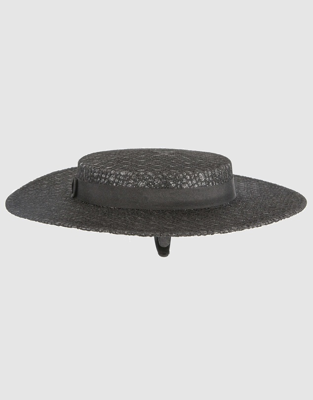 Max Alexander - Black lace-covered Boater Hat