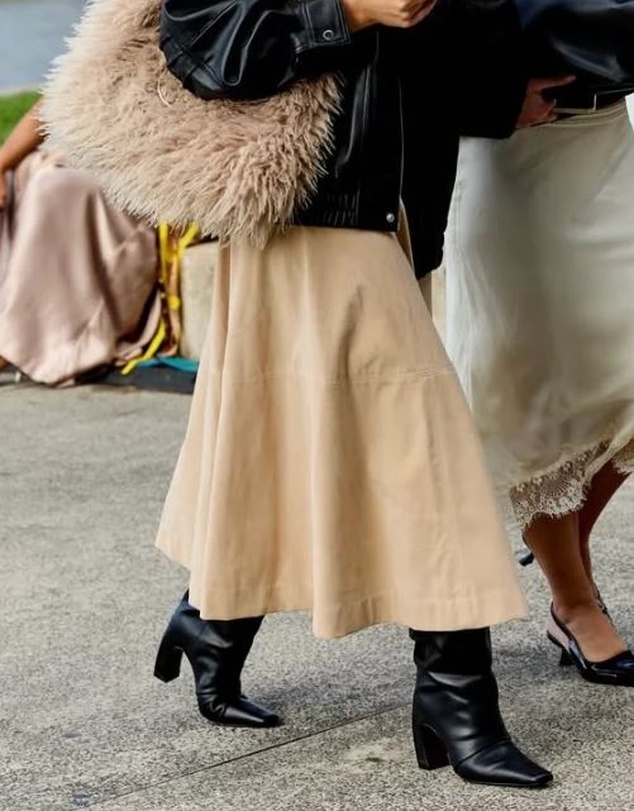 Atmos&Here - Frances Suede Flare Midi Skirt