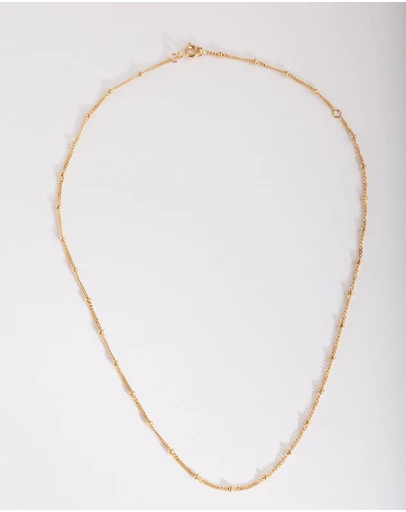 Lovisa - Gold Plated Sterling Silver Bead Chain Necklace