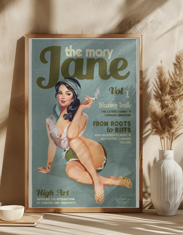 Olive et Oriel - Mary Jane Retro Vintage Pinup by The Whiskey Ginger Art Print